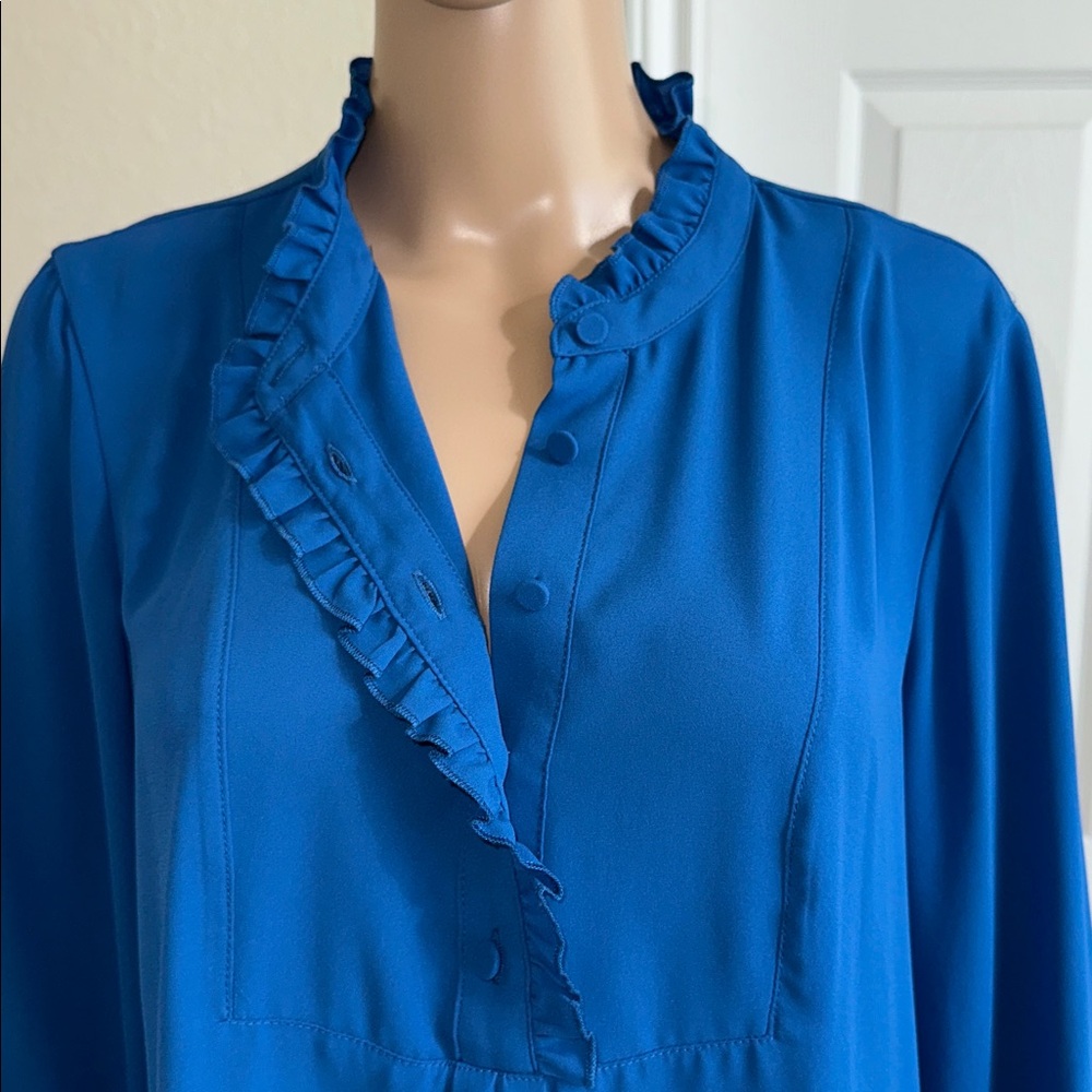 J. Crew Vibrant Blue Button-Up Blouse - Picture 5 of 16